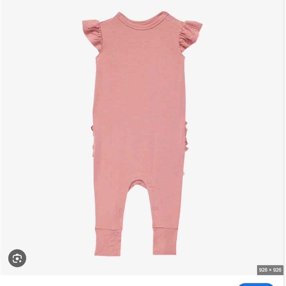 Posh Peanut dusty rose ruffled cap sleeve romper NIB